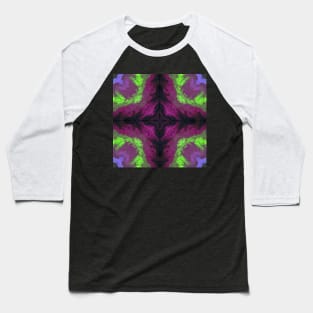 Psychedelic Kaleidoscope Purple and Green Baseball T-Shirt